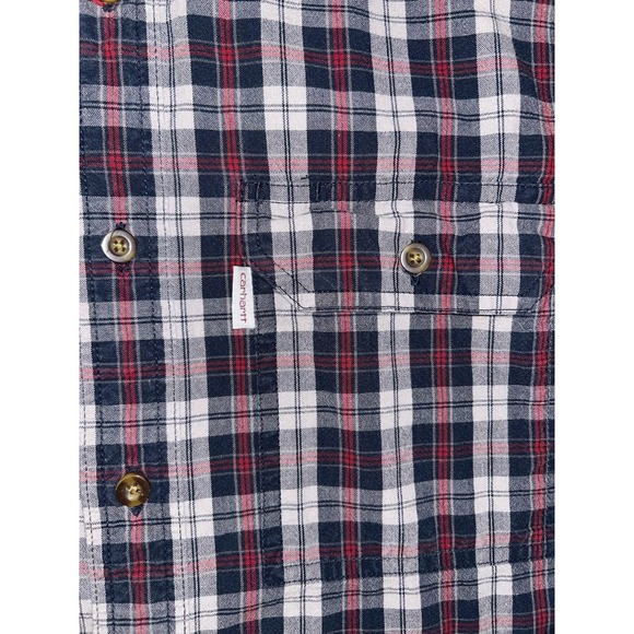 Carhartt Relaxed Fit Flannel Shirt Plaid Button Up Long Sleeve Mens Medium - Picture 3 of 5